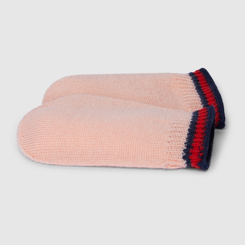 Muffole neonato in lana con Web