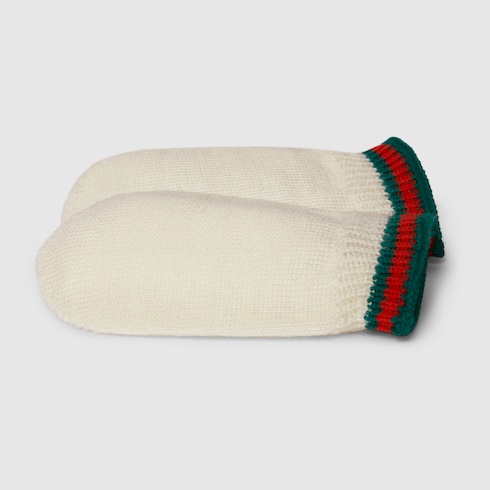 Muffole neonato in lana con Web