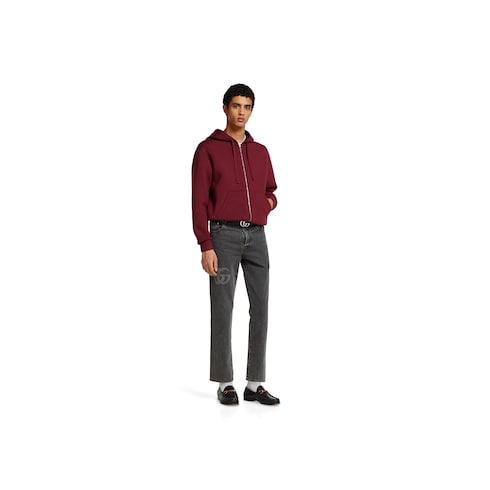 Slim fit denim pant with logo detail