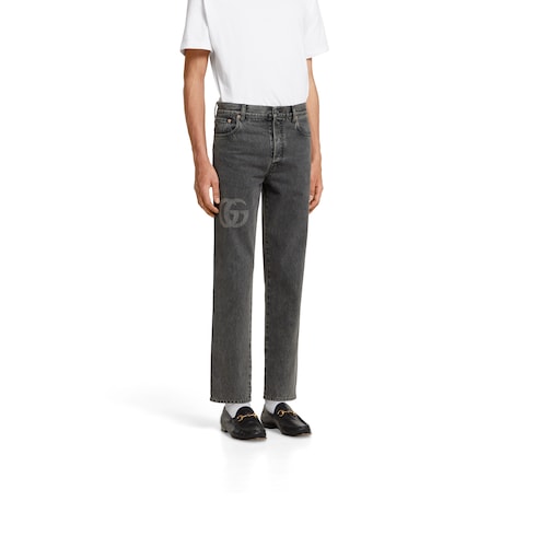 Pantalone slim-fit in denim con dettaglio logo