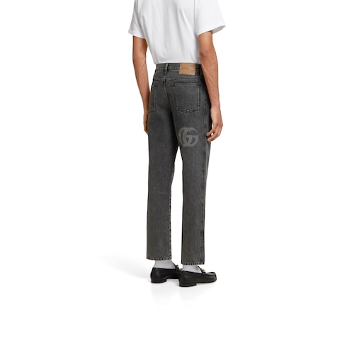 Pantalone slim-fit in denim con dettaglio logo