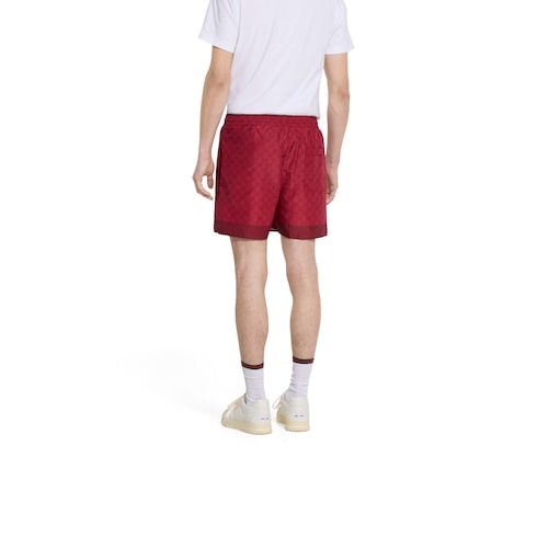 Printed technical poplin swim shorts