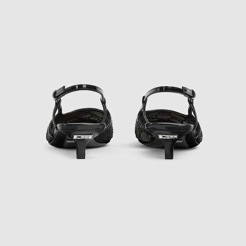 Décolleté slingback donna con cristalli GG