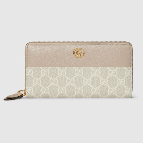 Bi-color GG Marmont zip around wallet