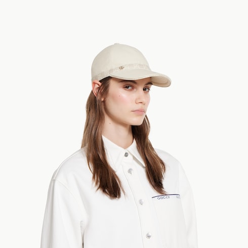 Cotton baseball hat with Double G