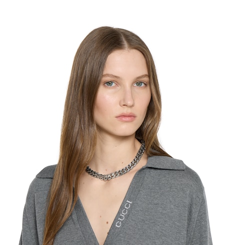 Gucci Signature engraved chain necklace