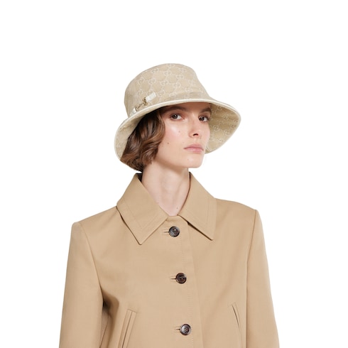 Cloche in denim GG con Morsetto