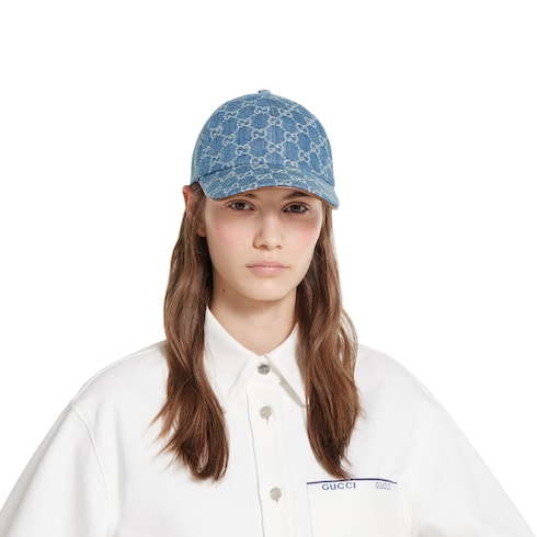 GG denim baseball hat with Horsebit