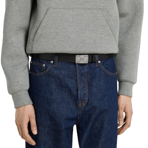 Belt with rectangular buckle