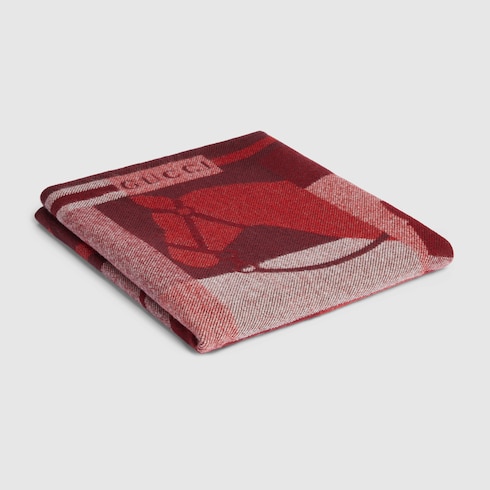 Coperta in lana e cashmere jacquard