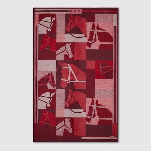 Wool and cashmere jacquard blanket
