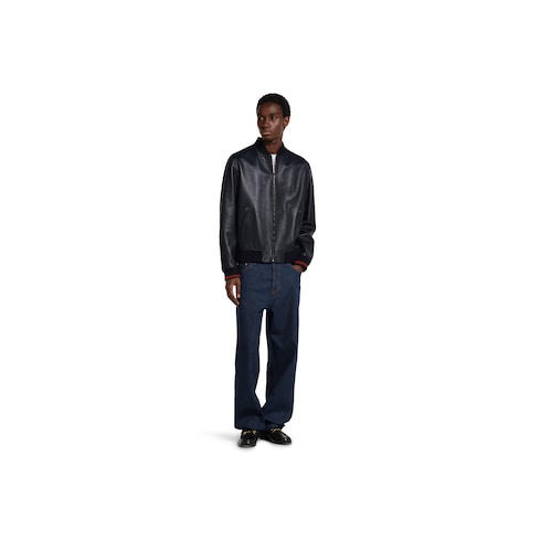 Nappa leather zip jacket