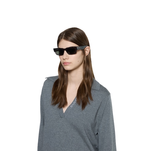 Rectangular frame sunglasses