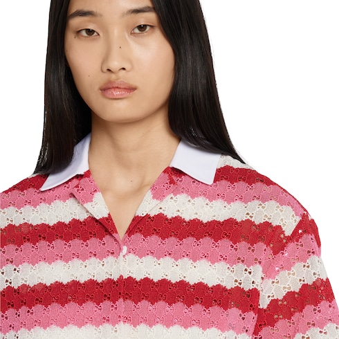 Camicia in macramé con motivo GG