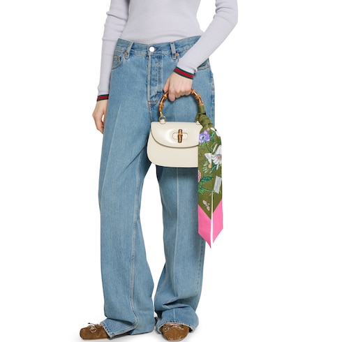Ruban en twill de soie imprimé