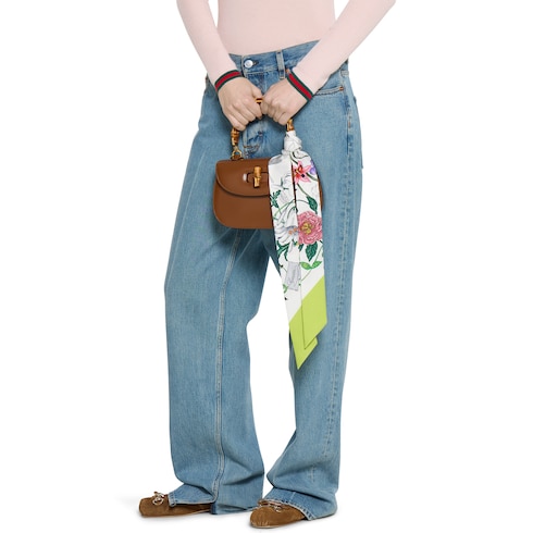 Ruban en twill de soie imprimé