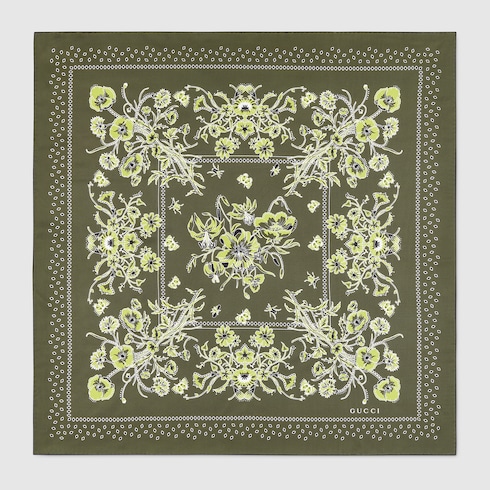 Printed silk twill carré