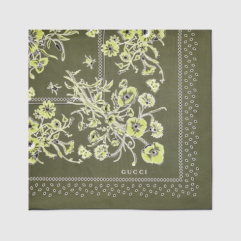 Printed silk twill carré