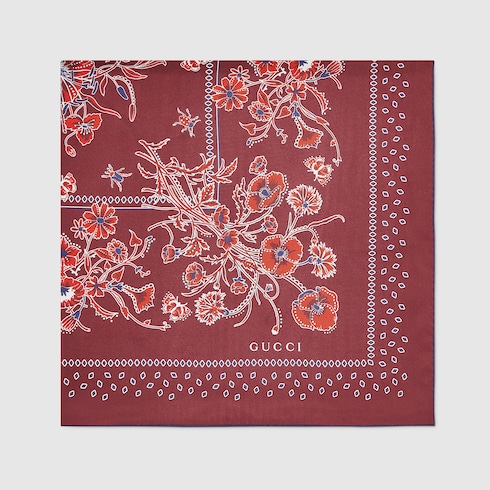 Printed silk twill carré