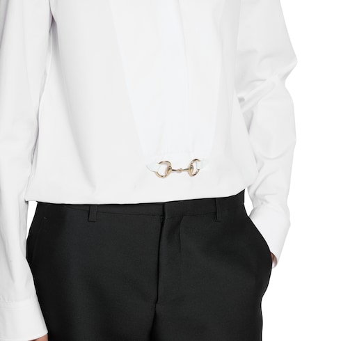 Camisa de popelina de algodón con Horsebit
