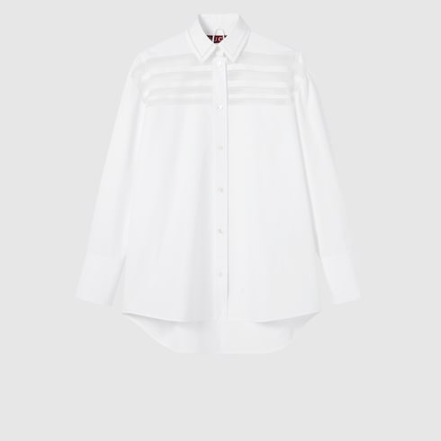 Cotton poplin shirt with embroidery Detail 2