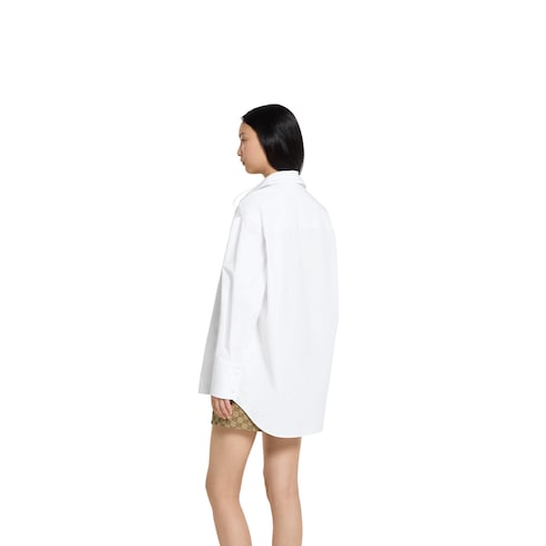 Cotton poplin shirt with embroidery Detail 4