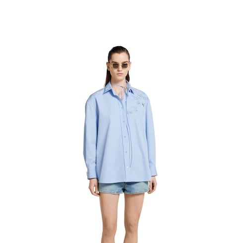 Chemise en popeline de coton avec broderie