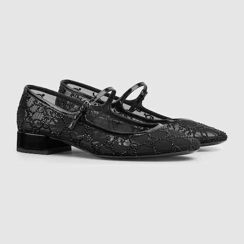 Ballerines avec détail GG en cristaux pour femme 