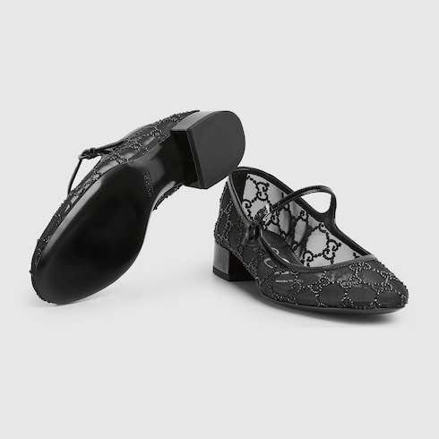 Ballerines avec détail GG en cristaux pour femme 