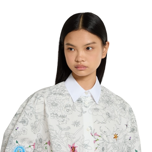 Chemise en popeline de coton à imprimé