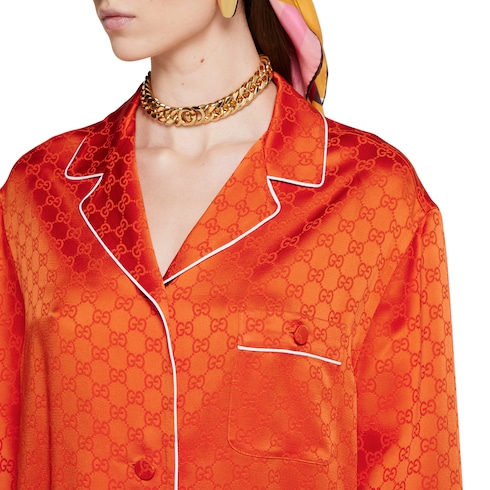 GG satin shirt