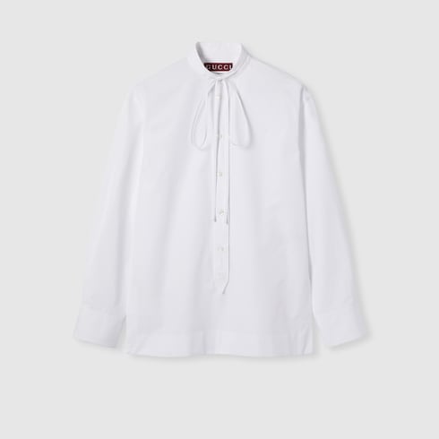 Chemise en popeline de coton avec broderie