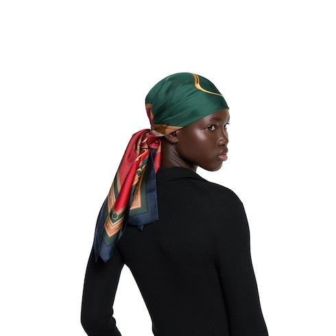 Carré en twill de soie imprimé