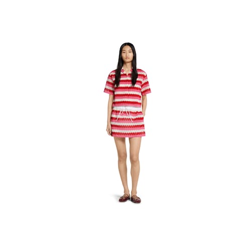 Striped GG macramé skirt