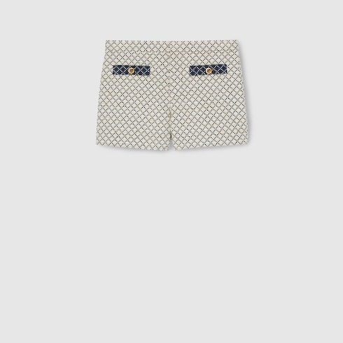 Short de rizo de algodón con rombos