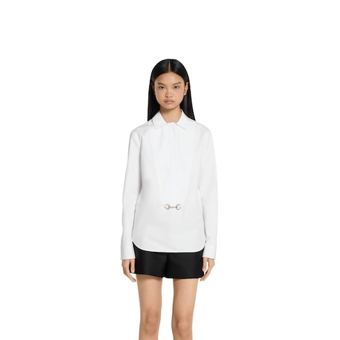 Chemise en popeline de coton avec détail Mors