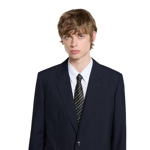 Horsebit silk jacquard tie