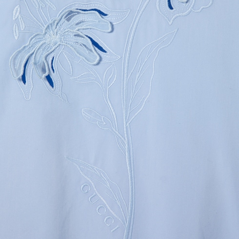 Chemise en popeline de coton avec broderie