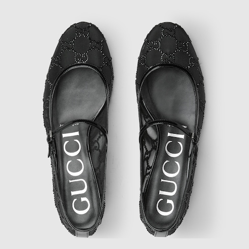 Ballerines avec détail GG en cristaux pour femme 