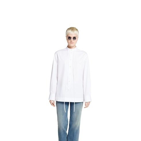 Chemise en popeline de coton avec broderie