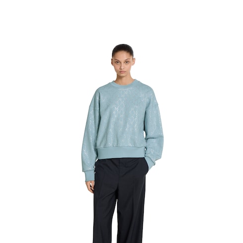 Cotton jersey sweatshirt with crystals