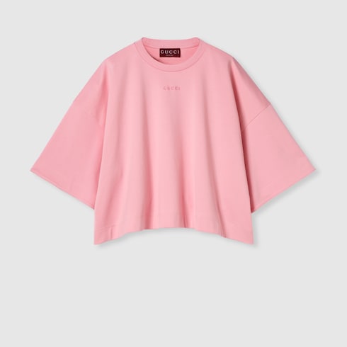 Cotton jersey maxi T-shirt with embroidery