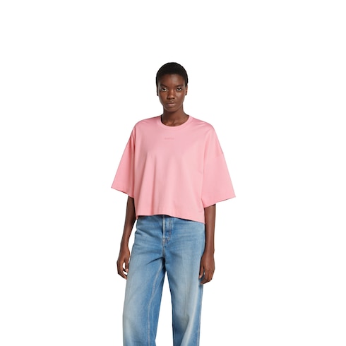 Cotton jersey maxi T-shirt with embroidery