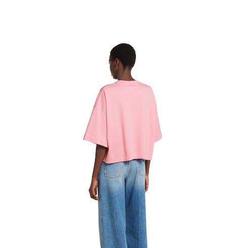 Cotton jersey maxi T-shirt with embroidery