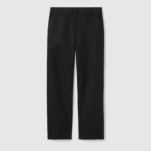 Pantalón de sarga de algodón con tribanda Web