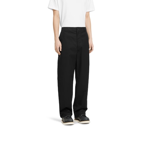 Pantalón de sarga de algodón con tribanda Web