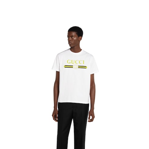 プリント コットンジャージー Tシャツホワイト | GUCCI公式