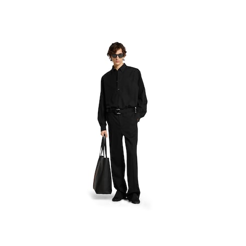 Wool gabardine pant with embroidery