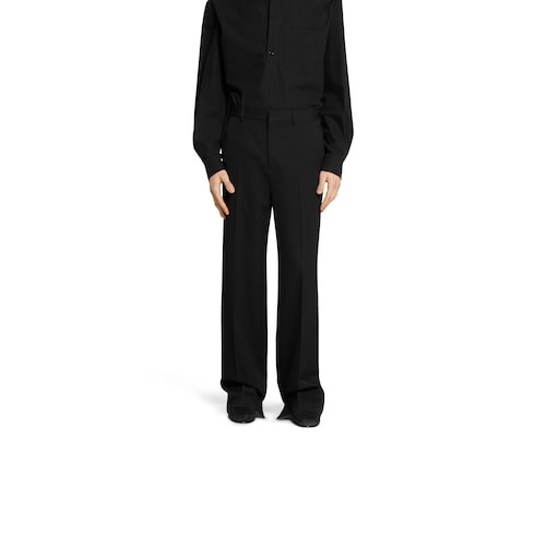 Wool gabardine pant with embroidery