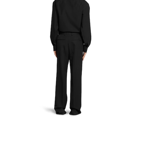 Hose aus Wollgabardine mit Stickerei